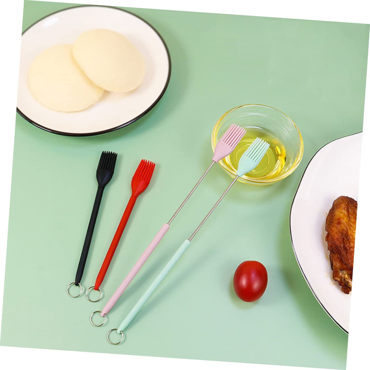 HEMOTON 20pezzi Pennelli Silicone Estensibili Per e Salsa Pennelli Per Barbecue e Vivaci Strumento Portatile Per Cottura e Grigliate Manico Ergonomico e Facile Da Riporre