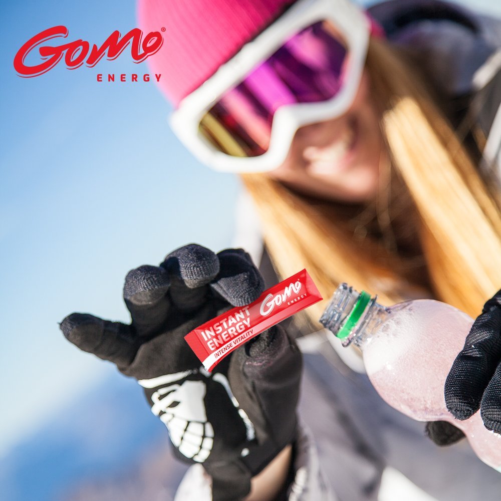 GoMo ENERGY® Bebida Energética sin azúcar deportiva | Fuerte amplificador para el cuerpo y el cerebro | Contra la fatiga física y sicológica| Bebida vegana | INTENSE VITALITY 30 Porciones únicas
