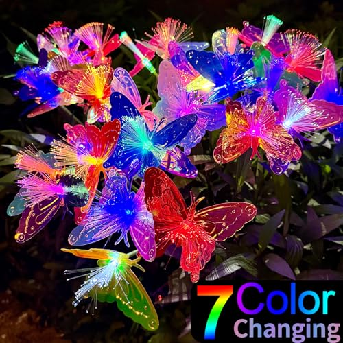 TZEKING Luces Solares Exterior,2 Pieza 16 LED Mariposa Lámparas Solar para Jardín,Luces Solares Led Exterior Jardin,IP65 Impermeable Lámparas Exteriores Solares,para Pathway,patio,paisaje decorativo - imagen 3