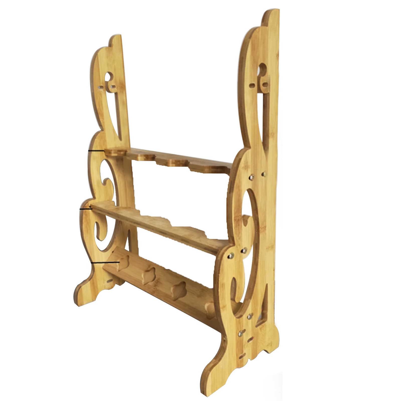 Espositore Verticale - Espositori da Pavimento, Supporti in Legno per riporre Vari Oggetti (2-8 Piani) (Giallo 2) (Giallo 4)