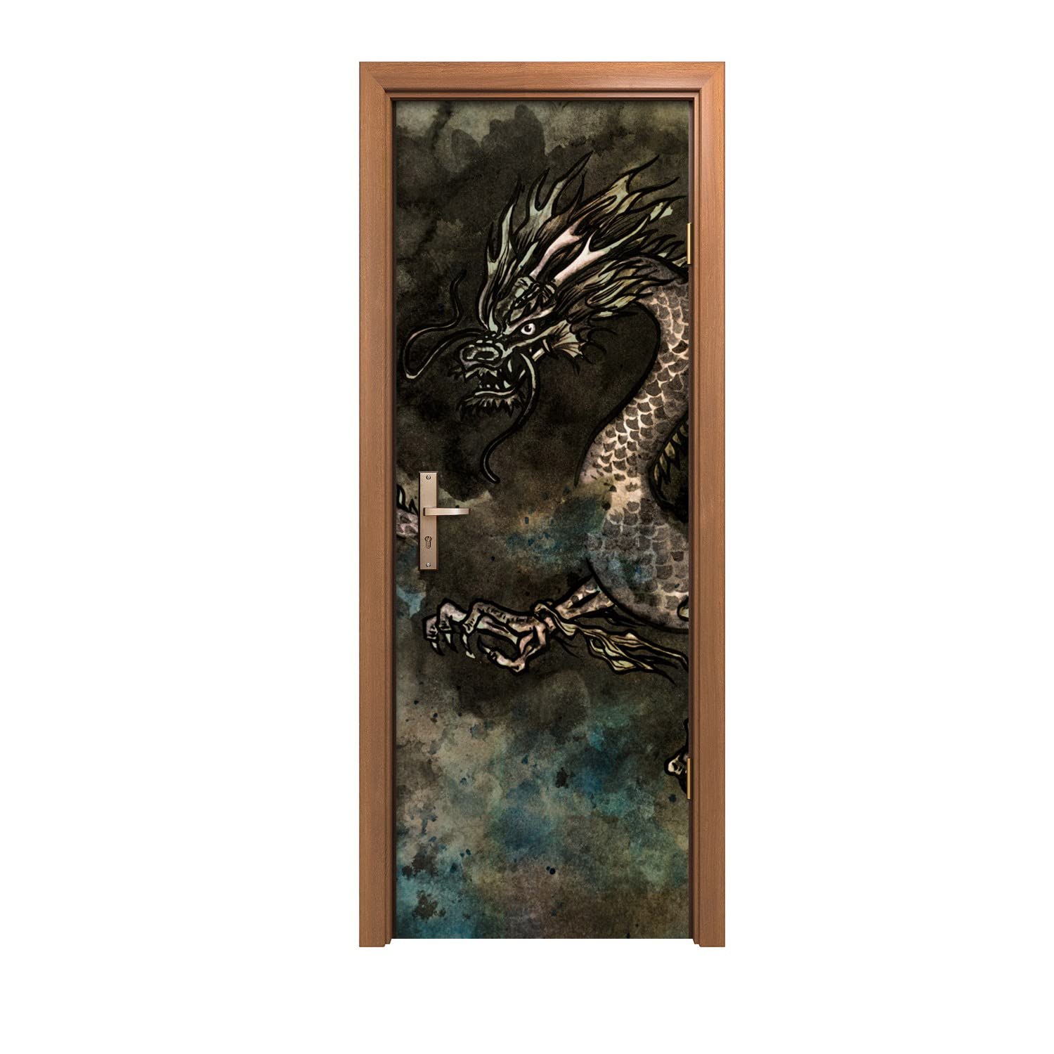Autocollant de porte fantastique pour decorer la chambre ou le salon avec un dragon