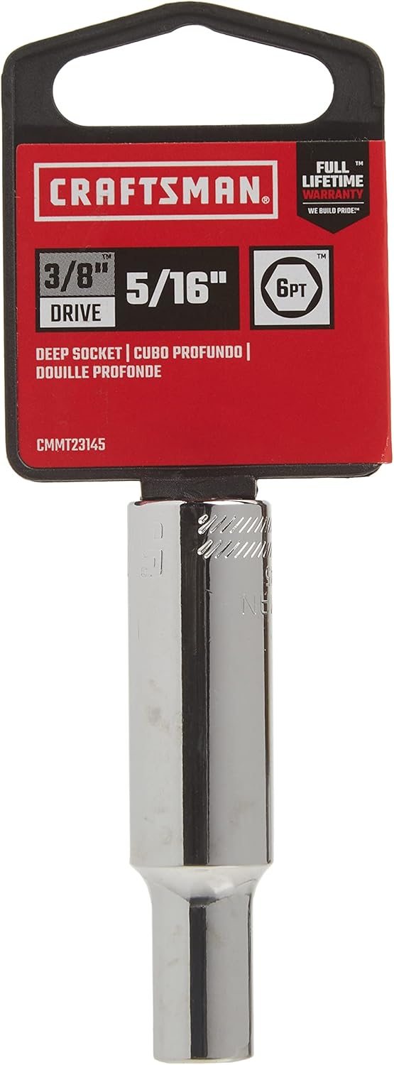 CRAFTSMAN Deep Socket, SAE, 3/8-Inch Drive, 5/16-Inch, 6-Point (CMMT23145)