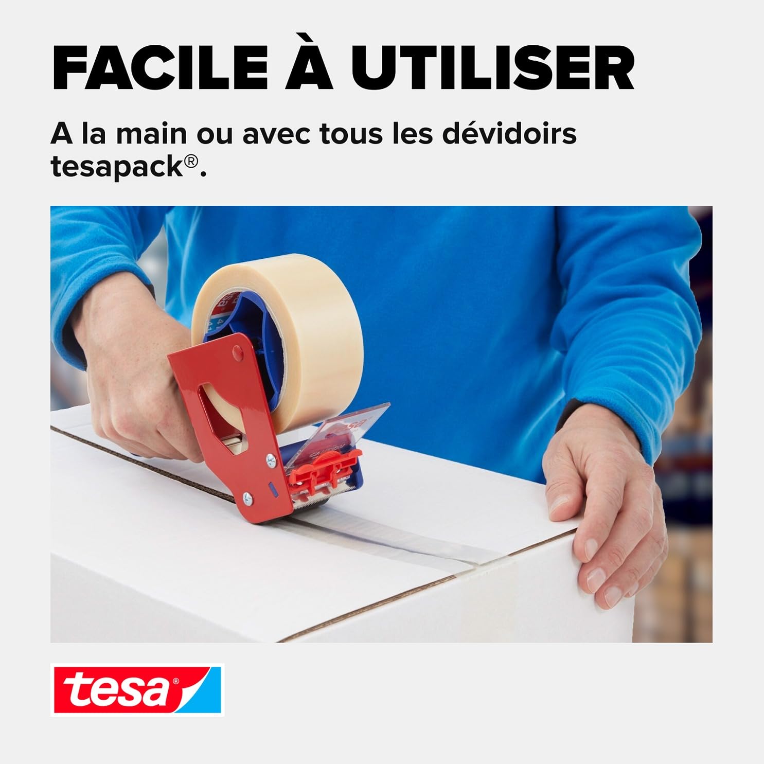 tesapack 4124 Ruban adhésif colis PVC - 66 m x 50 mm - transparent - 6 rlx