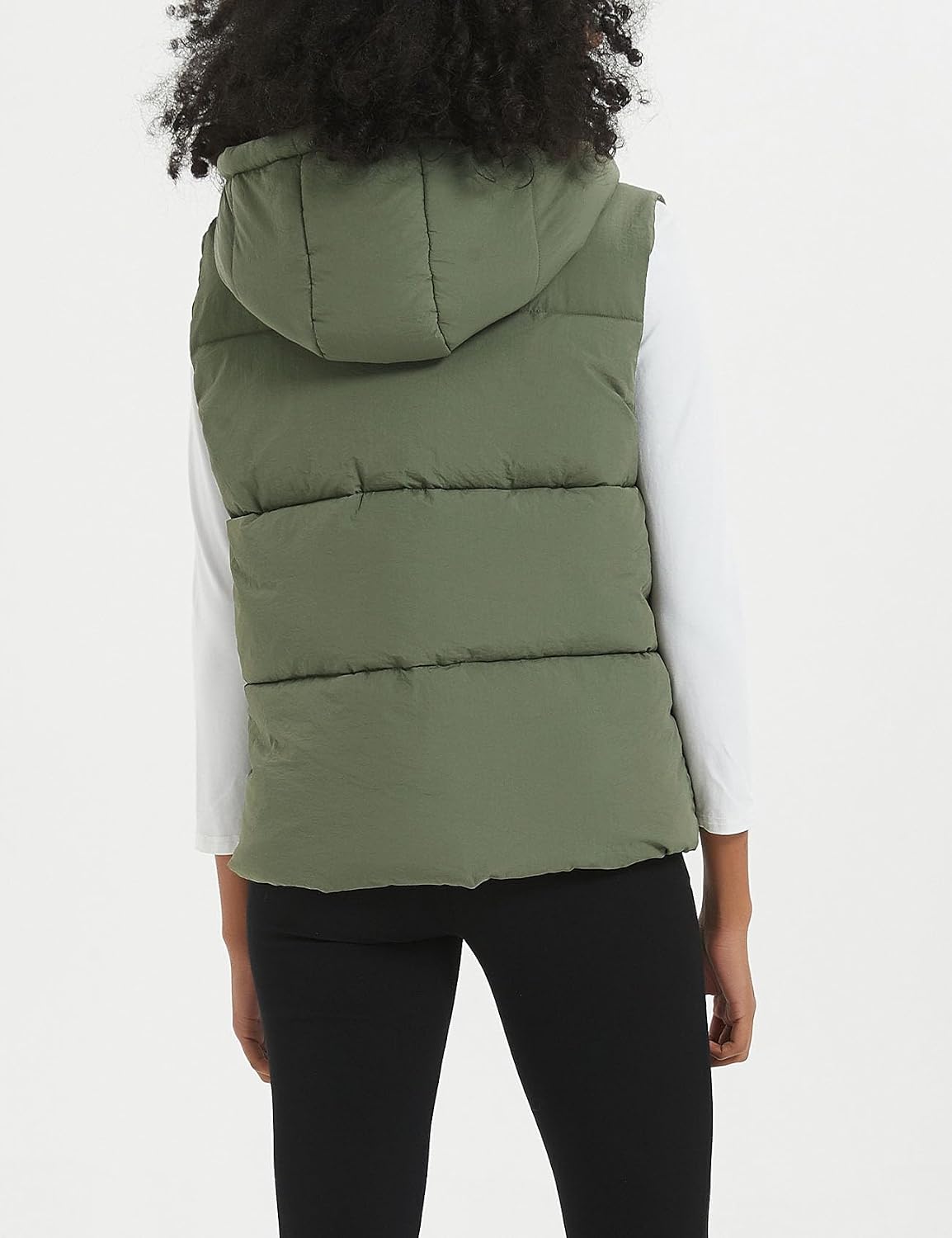 Flygo Puffer Vest Women Zip Up Sleeveless Winter Casual Stand Collar Padded Down Jacket Coat with Pockets