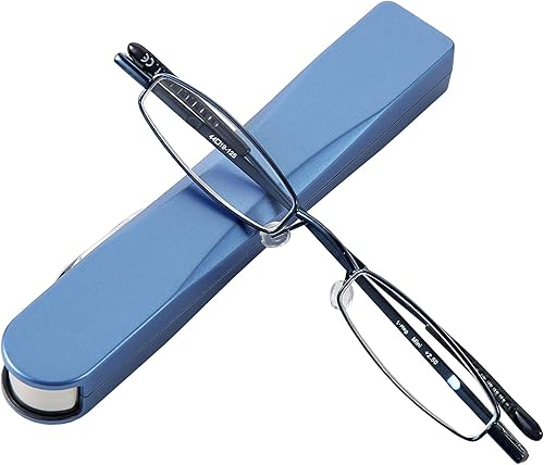 Miniatura 8 de I-Mag - Mini gafas de lectura con bisagra de resorte de metal con estuche rígido abierto (Negro, 1.50)