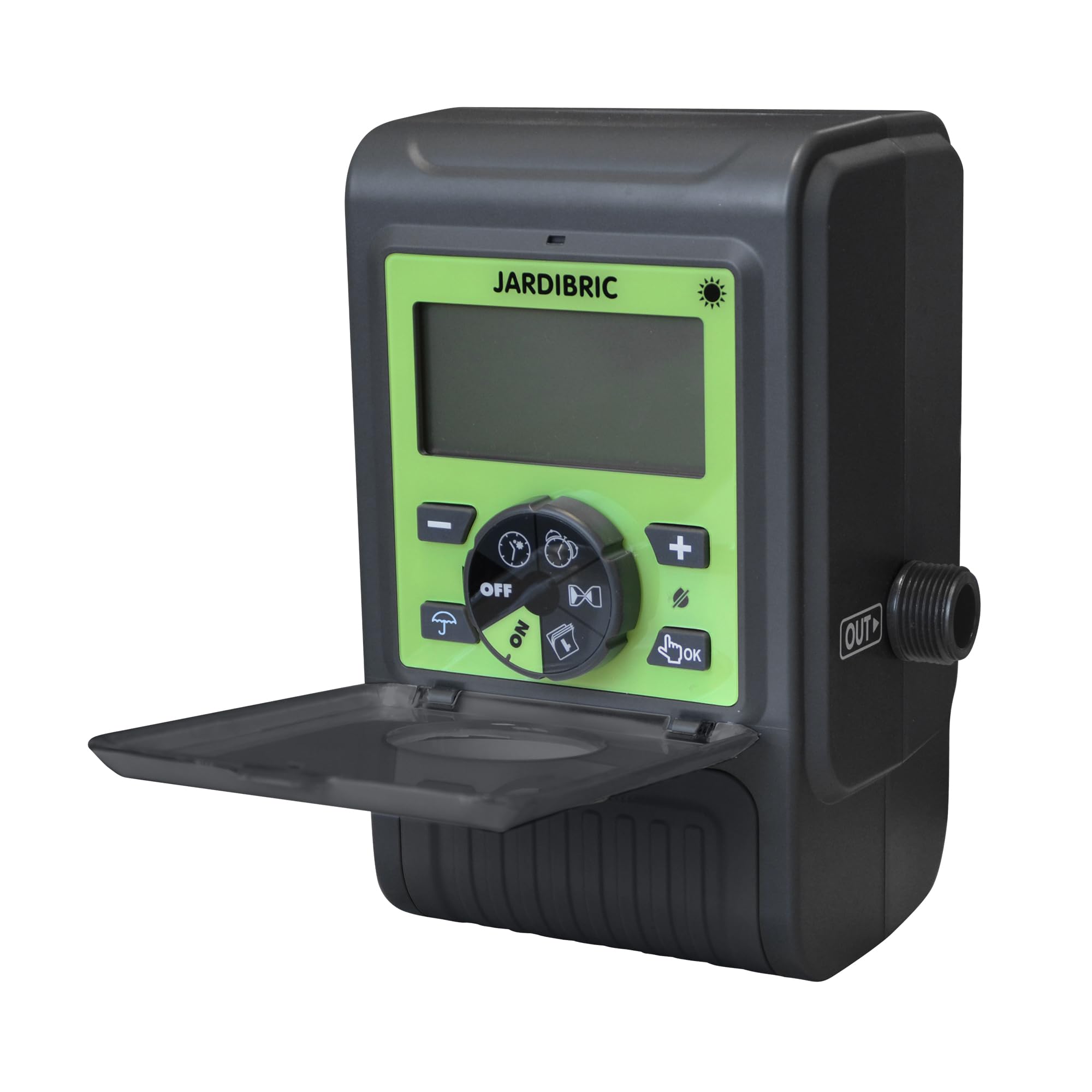 Jardibric - Pompe Récupérateur d’Eau Programmable 180 L/h - Goutte à Goutte - Batterie Rechargeable USB - Compatible Solaire