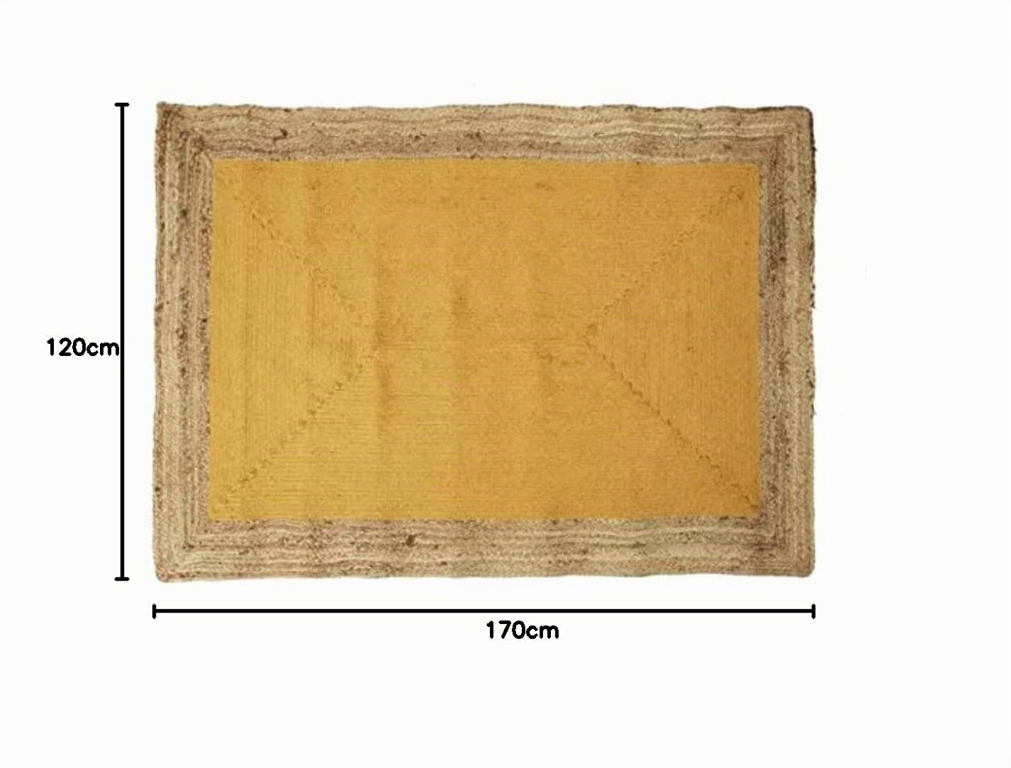 HOME DECO FACTORY - Tapis Jute Coton Moutarde 120 x 170 cm TXO0049