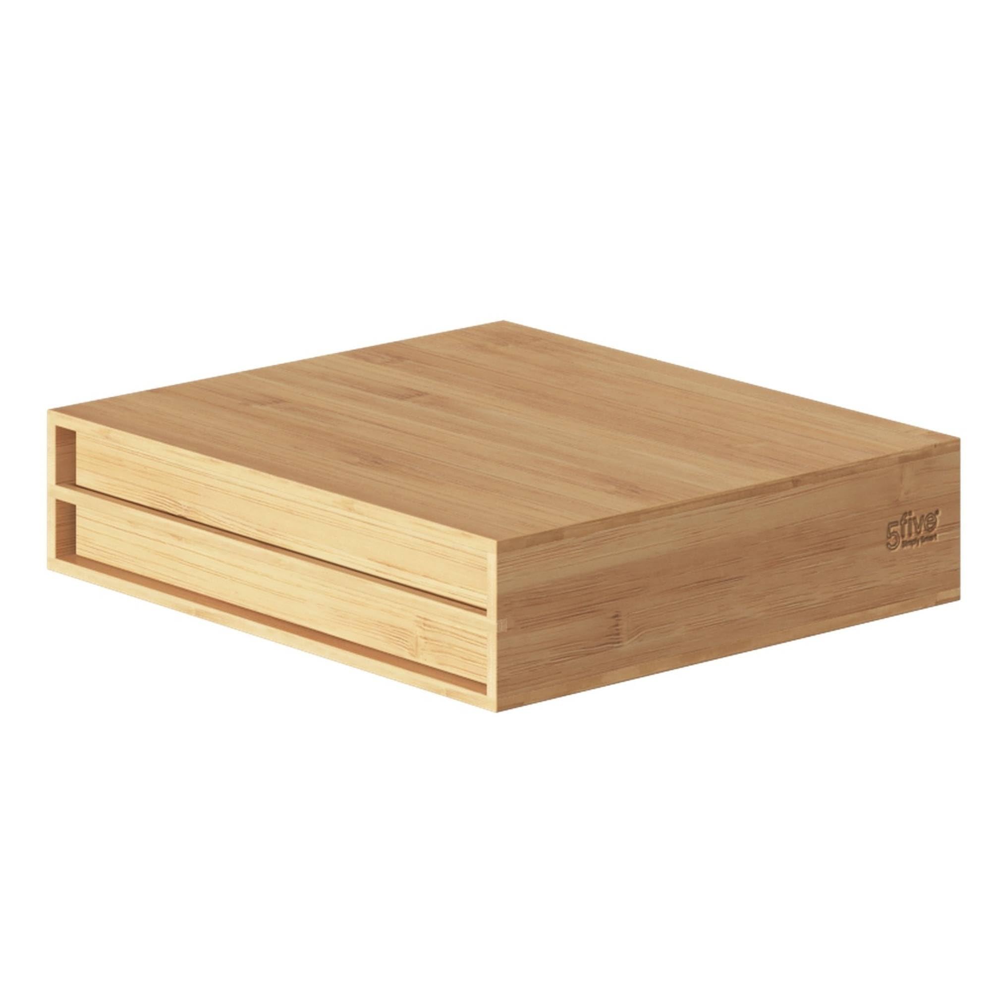 Well Home Porte-capsules avec 1 tiroir en bambou 34,5 x 30,5 x 8 cm