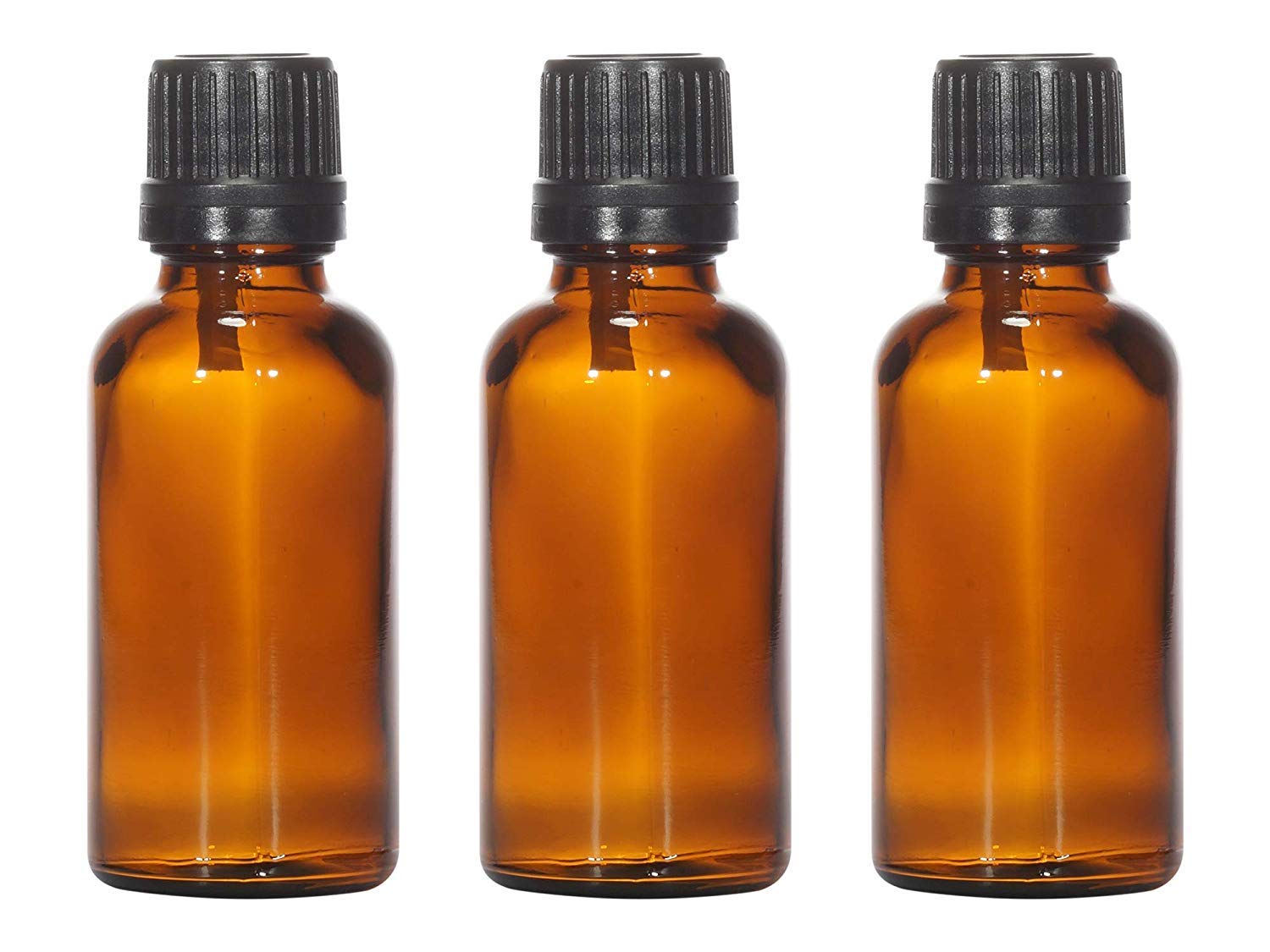 30ml Empty Amber Glass Bottle for essential oils blends perfume -3nos