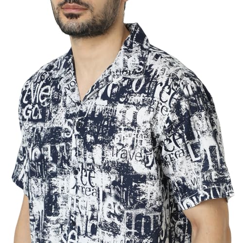 Image of Spykar Men's Relaxed Fit N /A Half Sleeve Printed Casual Shirts