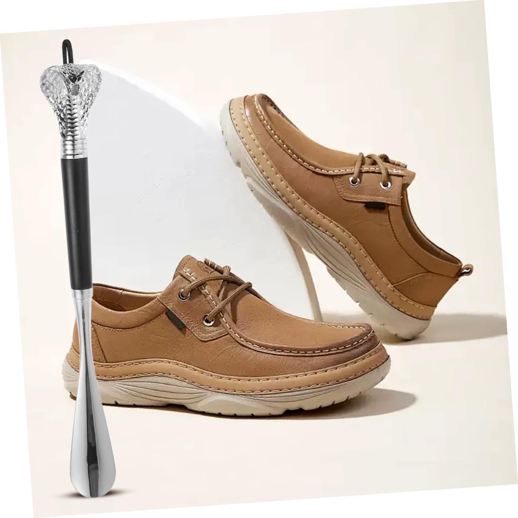 Calzascarpe Con Testa Di Serpente Manico Lungo in Calzascarpe Aiutante Di Scarpe Calzascarpe Manico Lungo Per Anziani Calzascarpe Per Anziani a Lunga Portata Di Legno Marrone