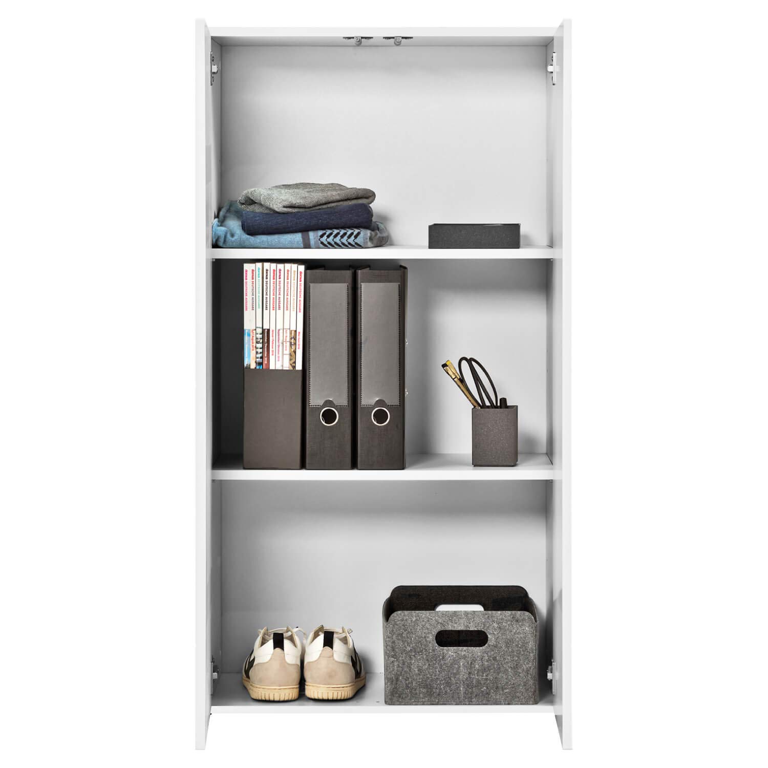 mokebo® Einlegeböden für Schränke aus Holz 'Die Einleger' in weiß, Mehrzweckschrank, Aktenschrank oder Dielenschrank in 57x1.50x29.50 (B/H/T in cm)