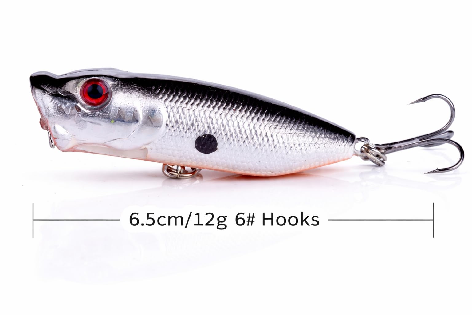 Amazon.co.jp: ポッパールアーセット 5個入り、6.5cm/12g、#6フック