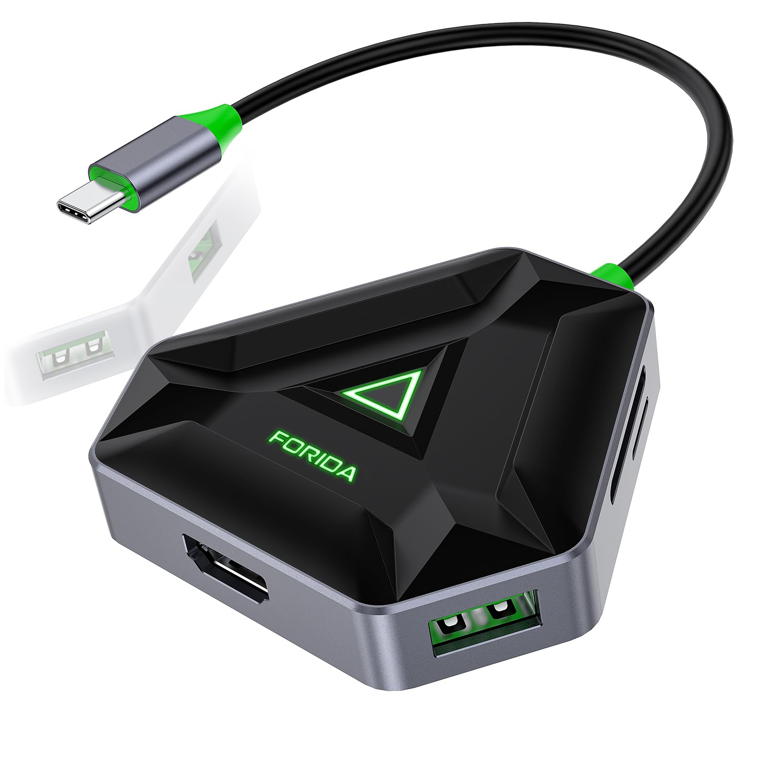 USB C Hub, USB C Docking Station with 3 USB A 3.0, 4K HDMI, SD/TF Card Reader, USB Adapter Compatible for MacBook/Dell/HP/and More Type-C Devices