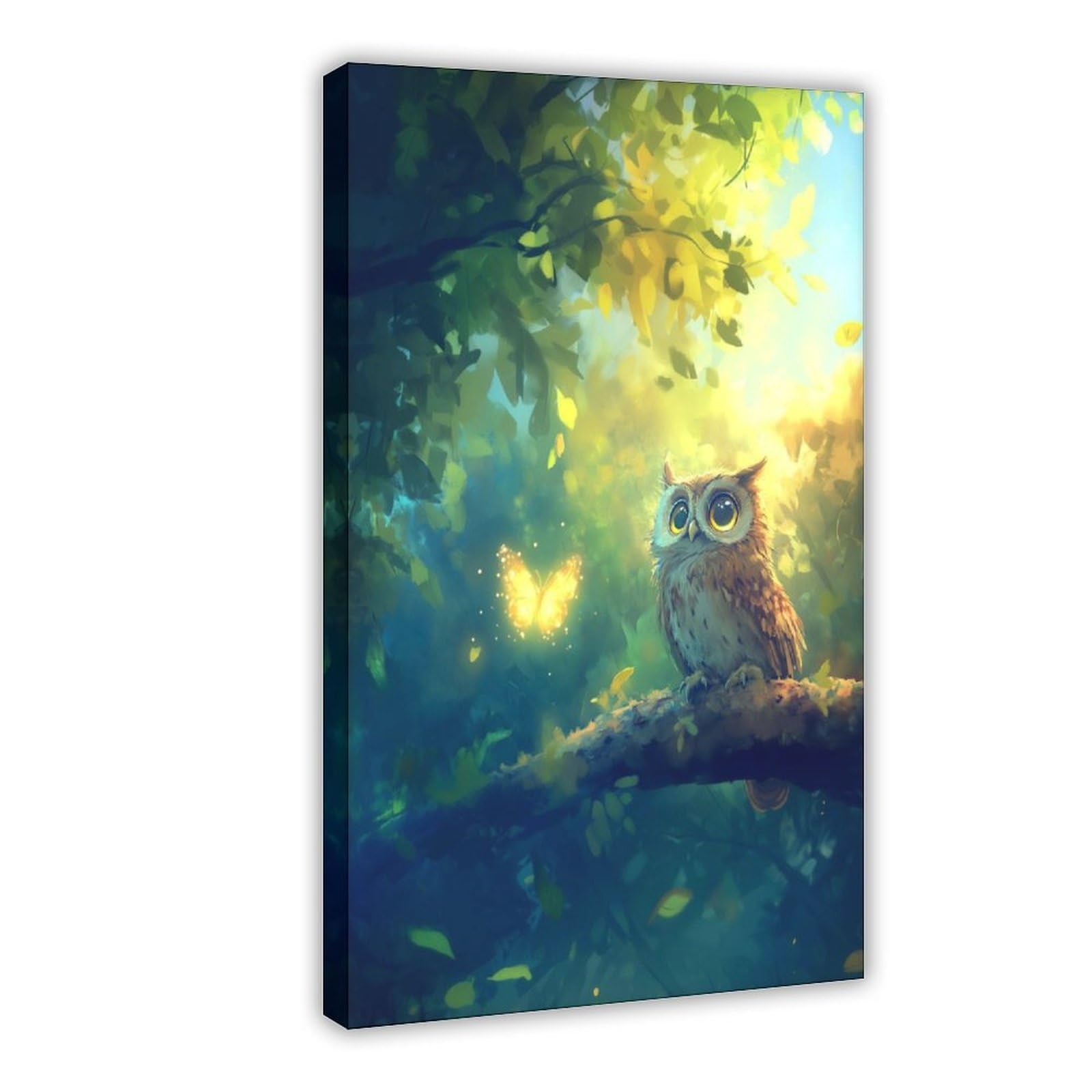 Bareronor Magical Owl Canvas Poster Bedroom Decor Landscape Office Room Decor Gift 24" L X 36" W