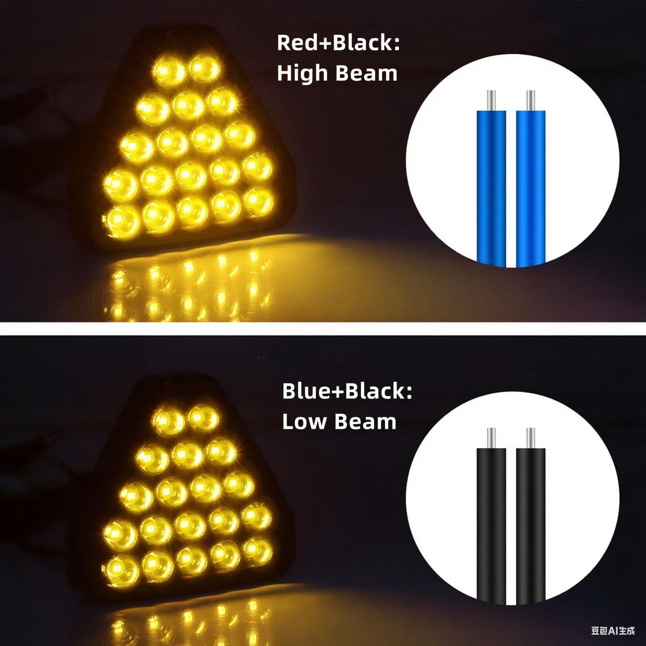 Luce posteriore a LED per auto, triangolare, ad alta posizione, terza luce di stop, universale, per auto, SUV, ATV, camion, 1 pezzo