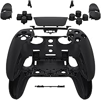 Vista 1 de eXtremeRate Full Set Shell with Buttons Touchpad Cover Compatible with ps5 Edge Controller, Black Custom Replacement Decorative Trim Shell Front