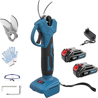 Sécateur électrique sans fil avec 2 batteries et chargeur, diamètre de coupe max. 30 mm, sécateur sans fil pour tailler arbres, arbustes et entretien du jardin