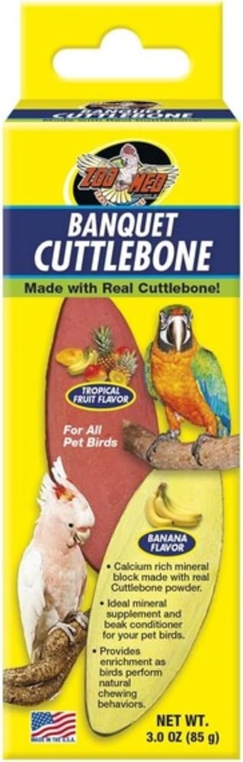 Zoo Med Banquet Cuttlebone - Tropical Fruit & Banana Flavor Small - 2 Pack - (3 oz) - Pack of 10