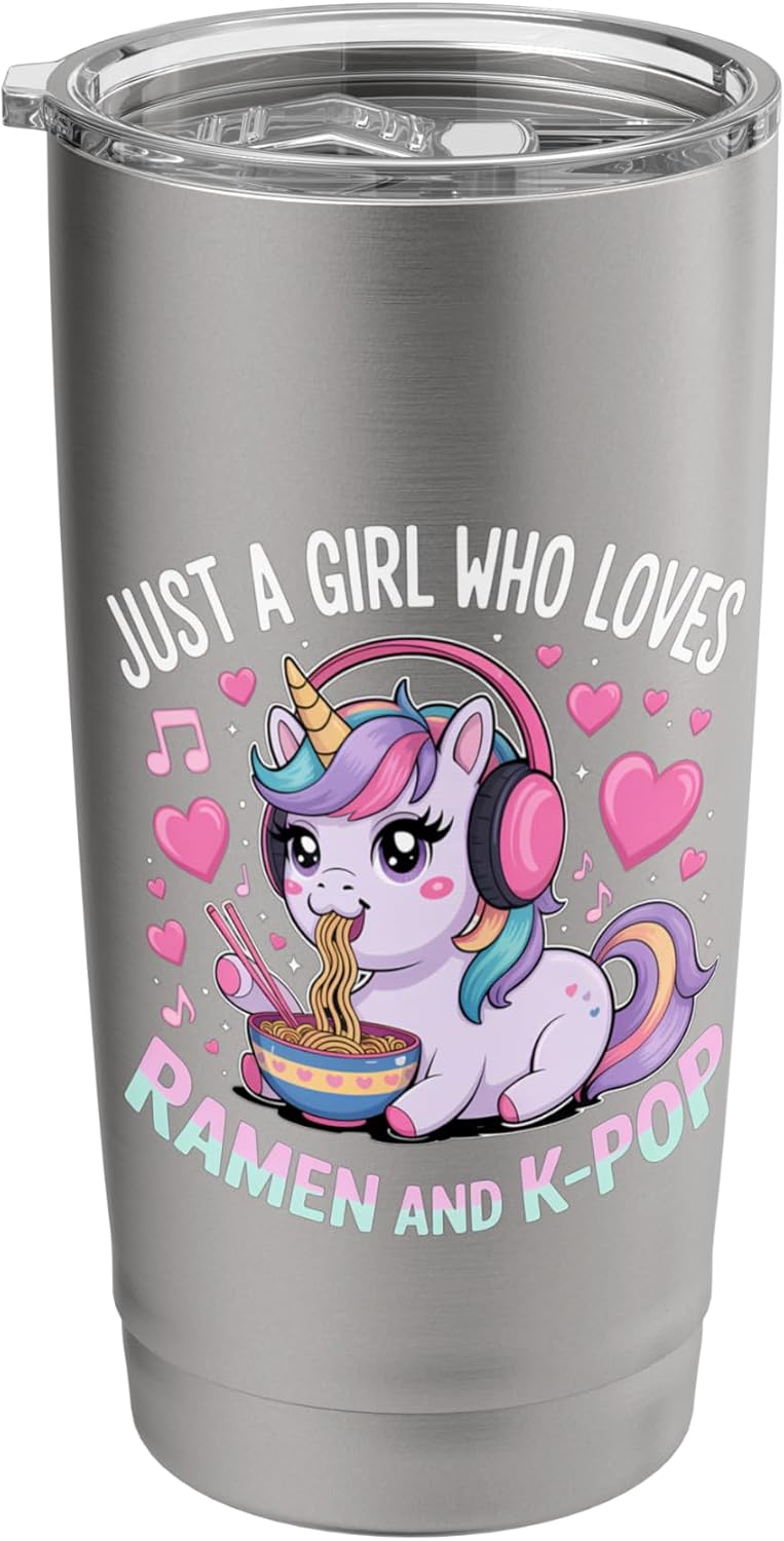 Just A Girl Who Loves Ramen And K-Pop Girl Kpop K Pop Stainless Steel Insulated Tumbler