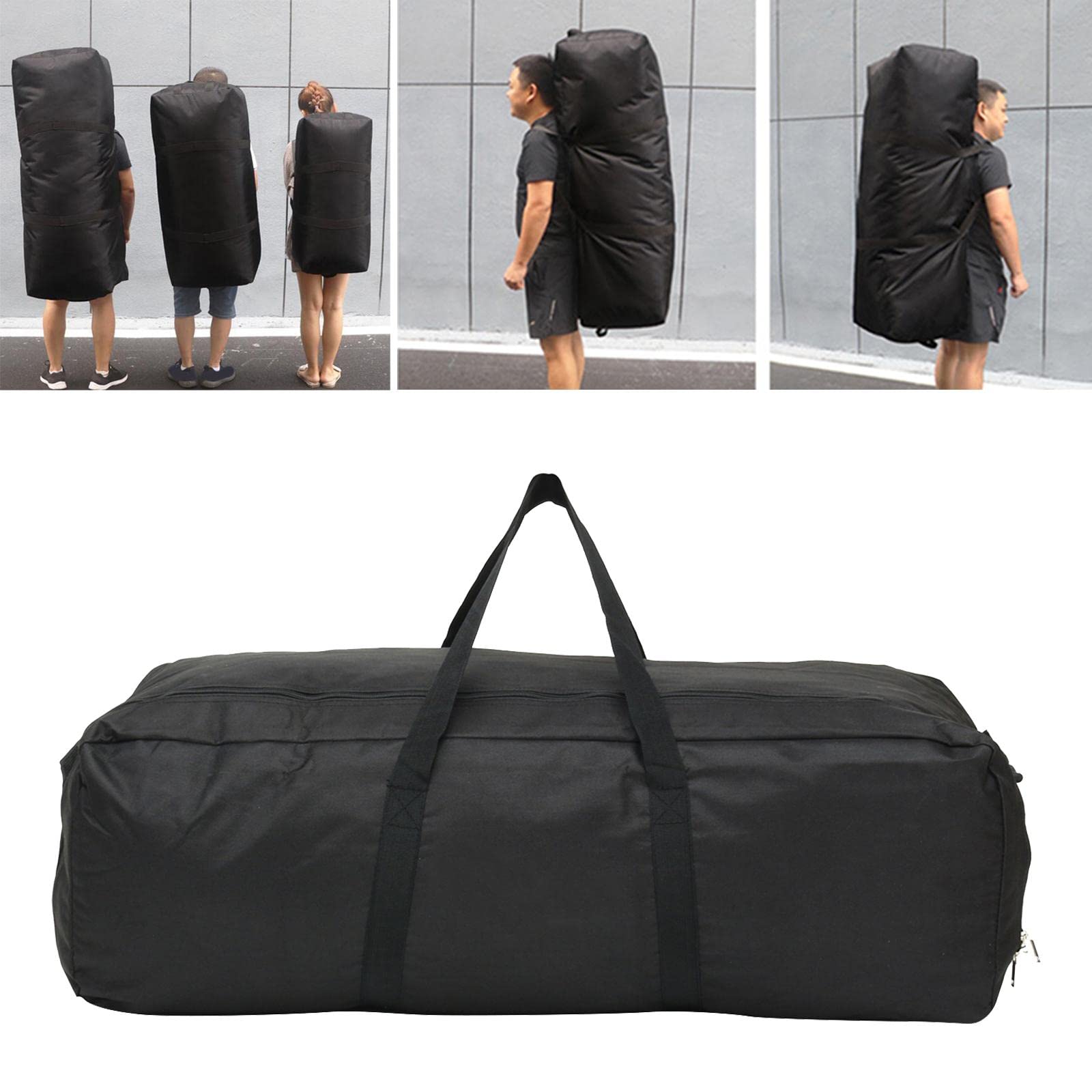Borsone impermeabile grande per sport, palestra, viaggi, all'aperto, 55 l, nero, Nero, 100 l, 100L, come descrizione