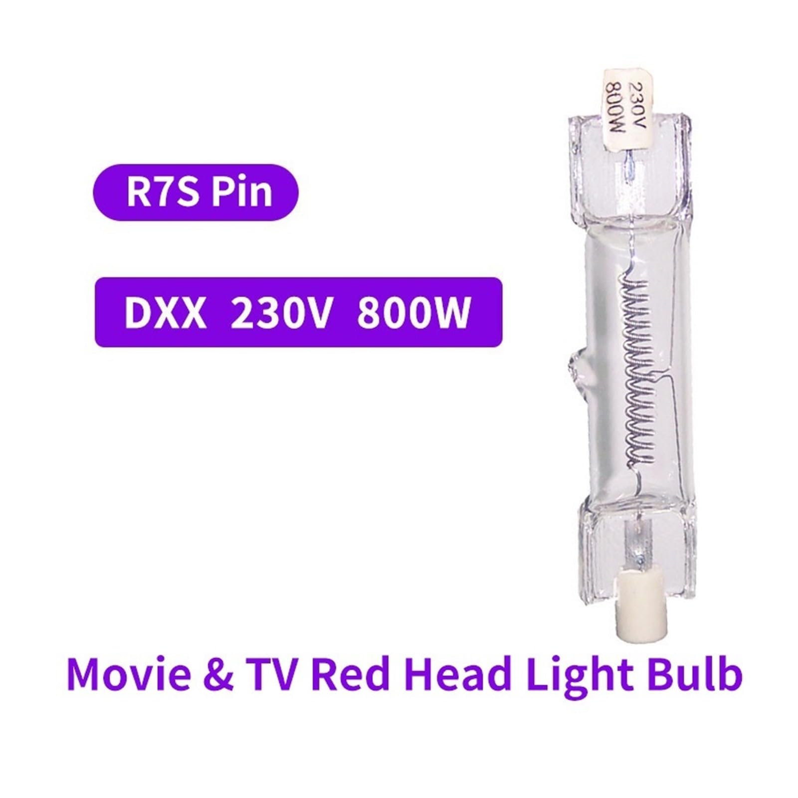 5 sztuk DXX 230V 800W czerwona głowa żarówka podwójna końcówka lampa metalohalogenkowa R7S fotografia filmowa miękkie światło 3200K ciepła biała żarówka