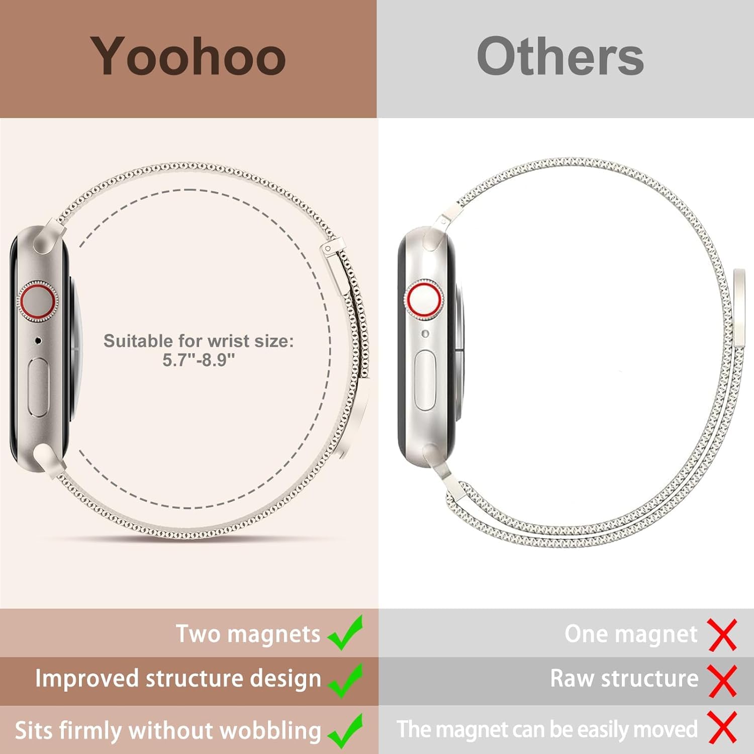 Cinturino Metallo Compatibile con Cinturino Apple Watch 44mm 40mm 41mm 42mm 45mm 46mm 49mm 38mm Donna Uomo, Aggiornato per iWatch Serie 11 10 9 8 7 6 5 4 3 2 1Ultra SE 3 2 1 con Doppio Magnetico