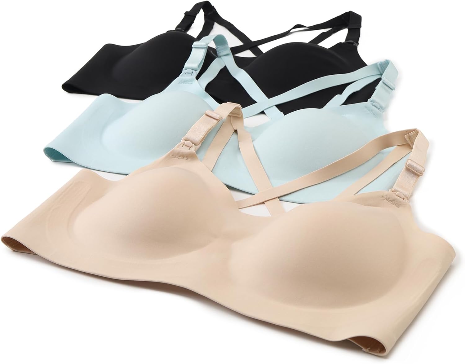 3Pack Sports Supportive Nursing Bra Fixed Cups for Pregnant Maternity Breastfeeding Workout Yoga Bra