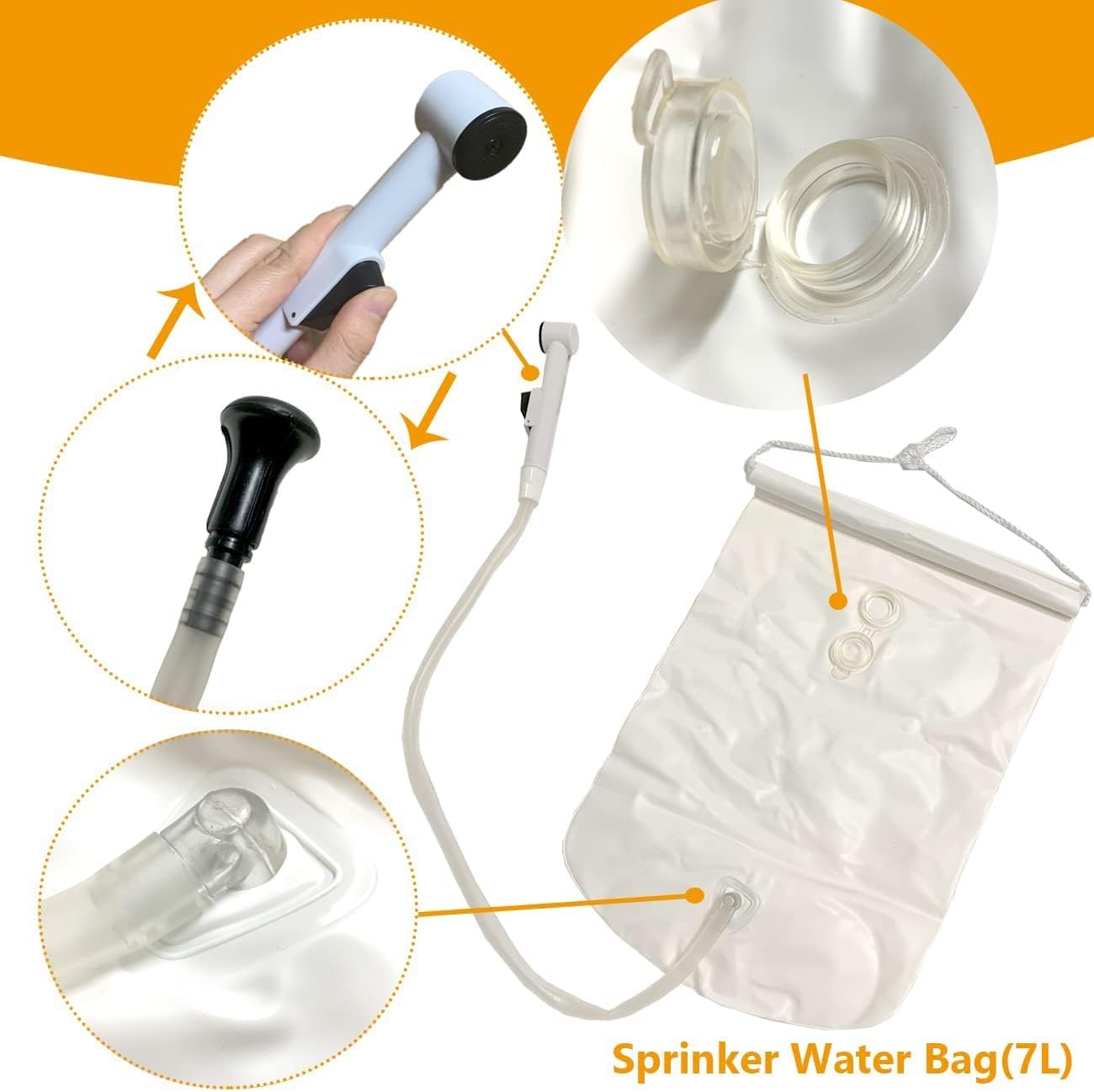 Inflatable Bedside Shampoo Basin kit, Bedridden Shower System for Disabled& Elderly Bed Easy, Pregnancy, or Post-Surgical, Overhead Shower with Water Bag(Set of 6) : Health & Household