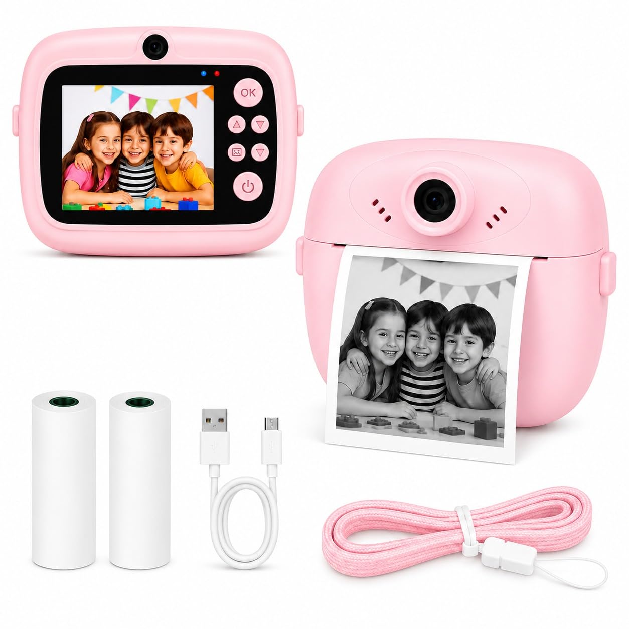 Kids Digital Camera, Purple, with Built-in Games and Music Player (Red)-image-44
