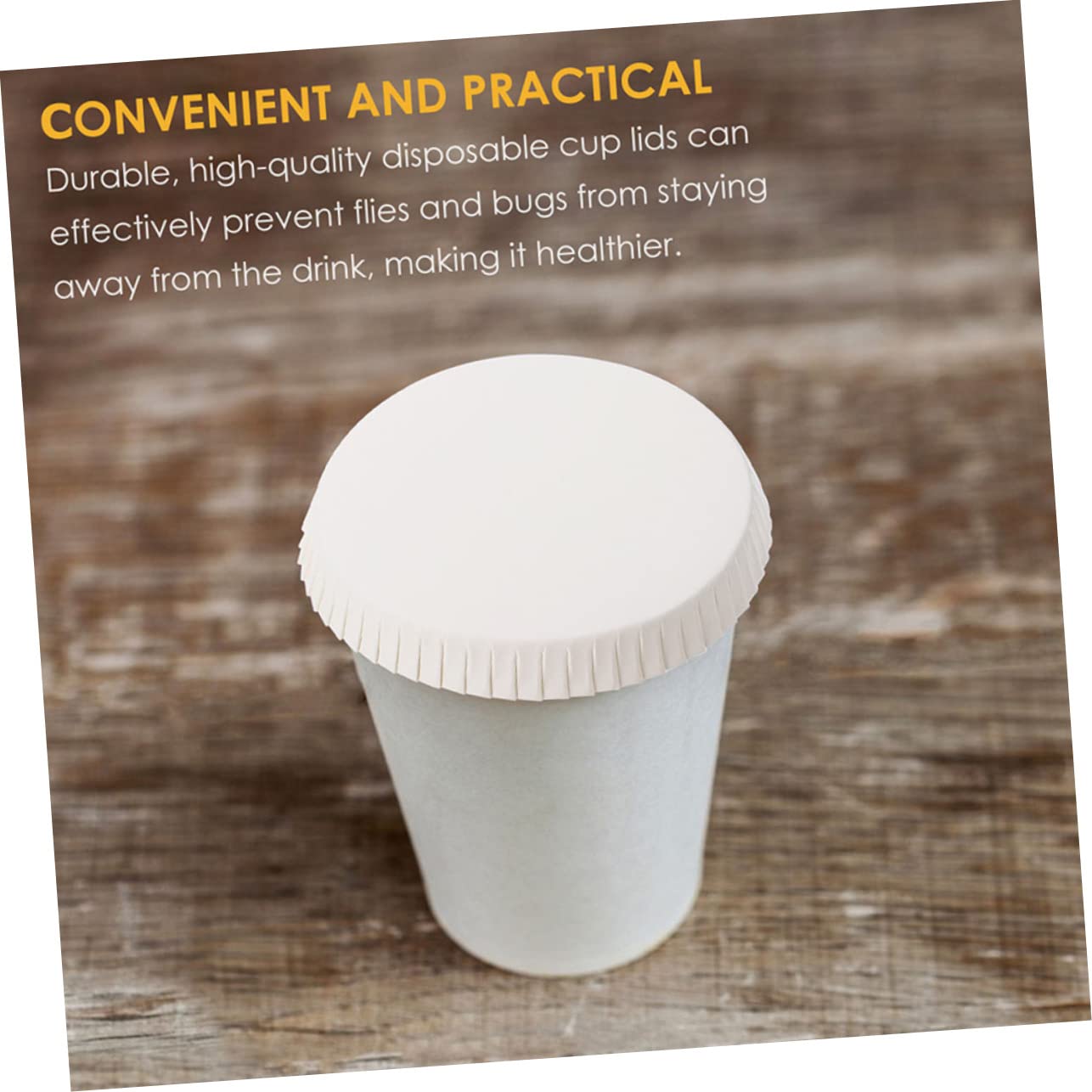 CIYODO Coffee Mug Caps 200pcs Milk Tea Cup Lids Heat Cold Resistant Stackable Cup Covers for Hotel