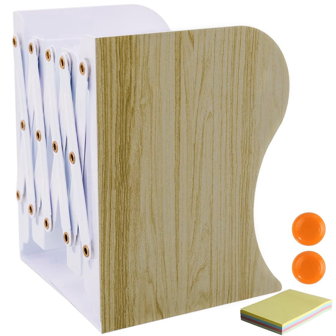 DIFIT Metalen Boekensteun, 2 Stuks, Verstelbare Boekenhouder Voor Plank en Bureau, Wit