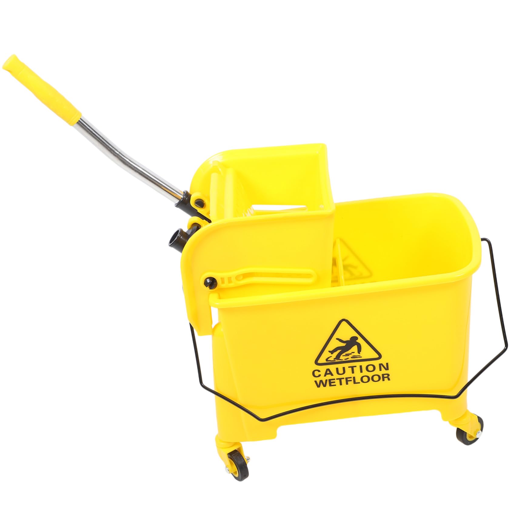 Cubo de Fregona de 20l Ruedas de Plástico y Escurridor Lateral para Limpieza Comercial Movilidad Silenciosa y Asa de Transporte Color Aleatorio