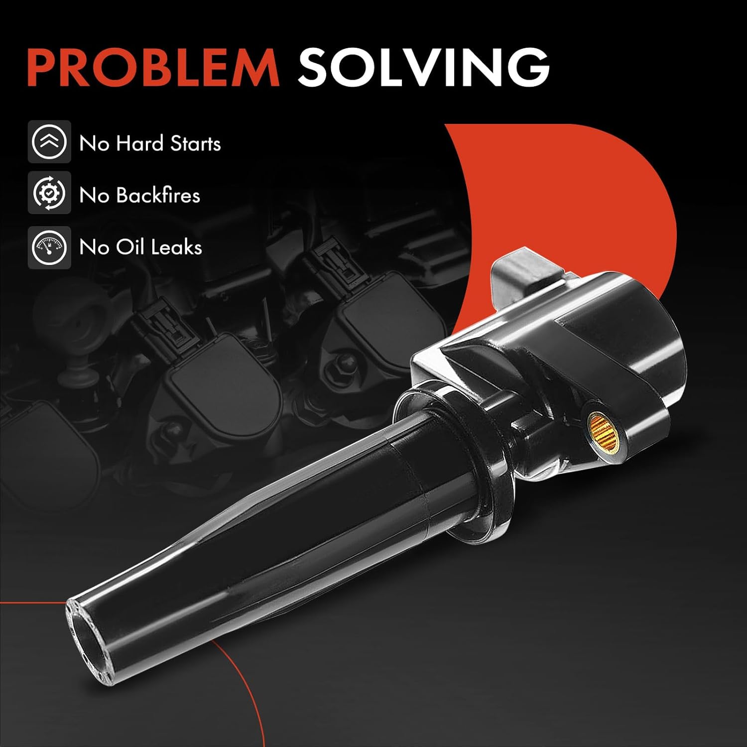 A-Premium Engine Ignition Coil Pack Set of 4 Compatible with Ford, Mazda Vehicles - 2.0L, 2.3L Engine - Focus 2003-2011, Escape 2005-2008, Transit Connect 2004-2005, 6 2005-2005, Mariner 2005-2008