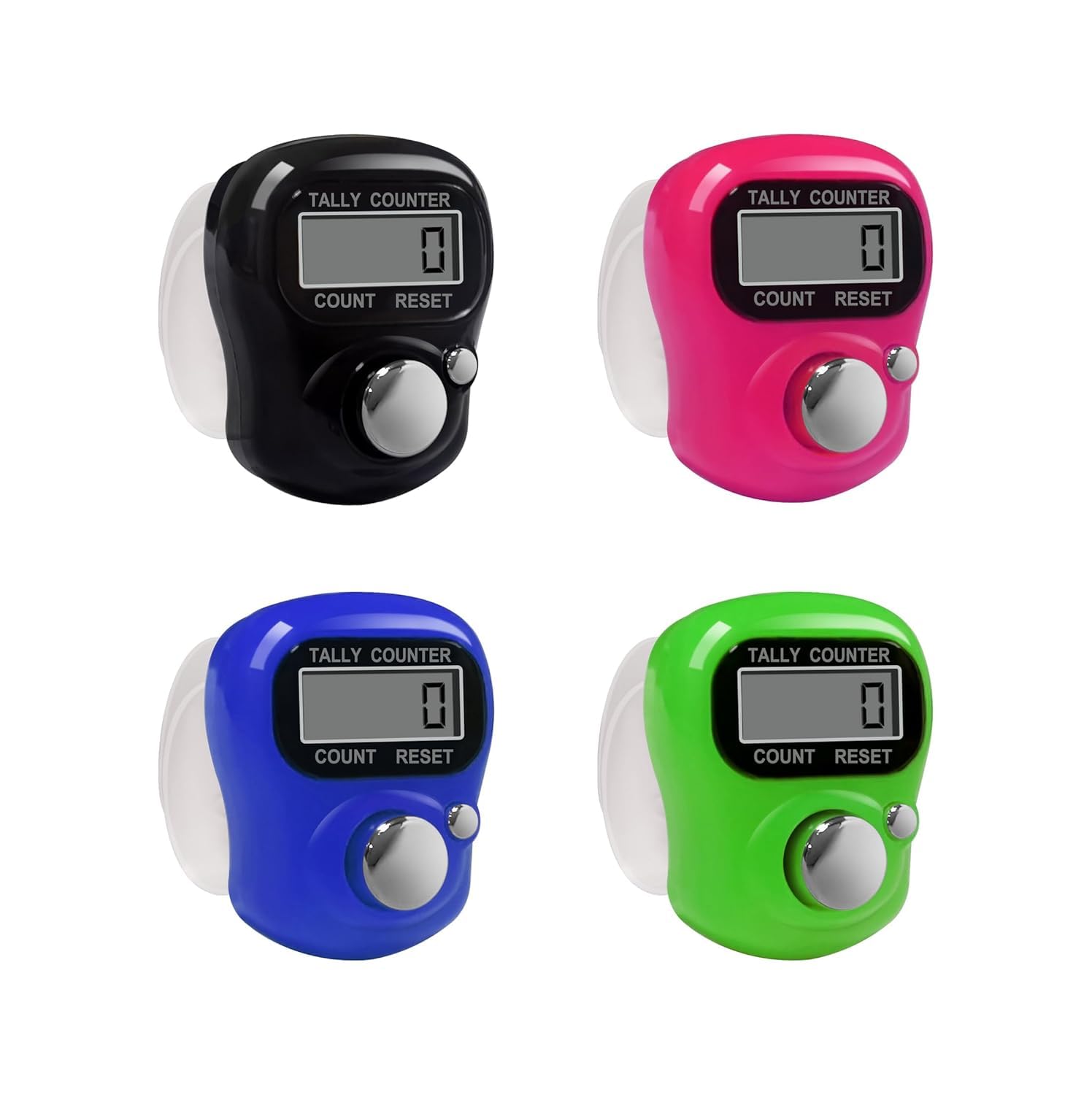 Klyvero 4 Pcs Digital Finger Ring Tally Counter with 5-Digit LCD Display – Portable Clicker for Mantra Chanting, Cricket Umpire, and Daily Counting (Multicolor)-image-19
