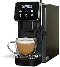 COFFEEZA Lattisso Pro One-Touch Cappuccino, Latte & Espresso Coffee Machine for Home with Touchscreen | 19-Bar Coffee Maker with Milk Frothing & Auto Cleaning | Compatible with Original Line Capsules