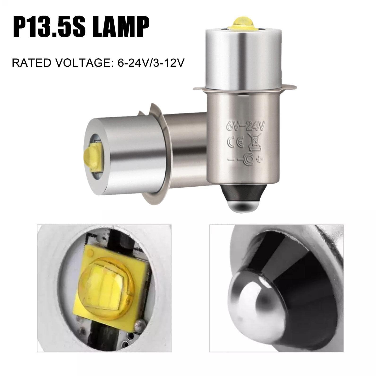 1X 2X 10X LED P13.5S Ampoule Remplacement Ampoule Lampe Torche 3,2V