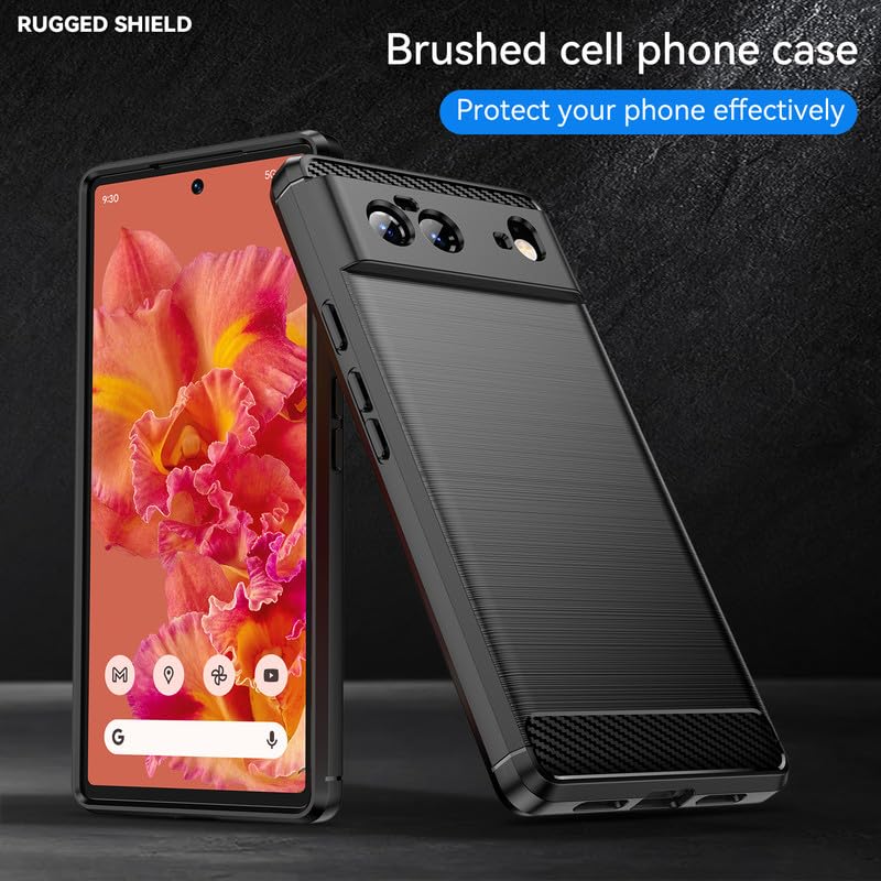 Image of Hybrid Carbon Fiber Back Case for Google Pixel 6 (Black)