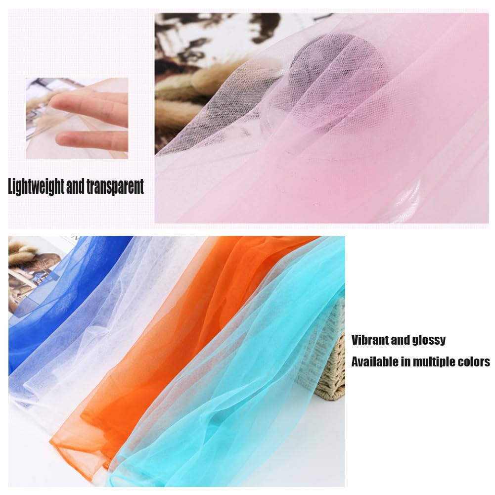 Tüllstoff 1.6m*91m Tüllband Basteltüll Netzstoff Drapierstoff Netzgewebe Gitterstoffe Maschengewebe Nylongewebe Organzaband Voile für DIY Basteln Party Hochzeit Dekoration Geschenk