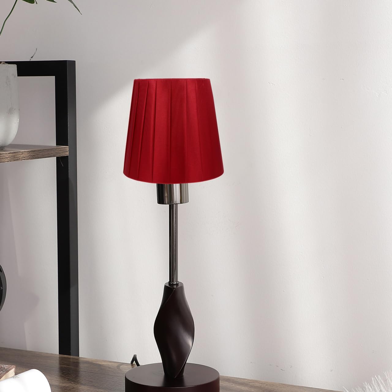 1Pcs Red Lampshade Clip on Mushroom Pleated Lampshade spider Lamp Shade Fabric Lamp Shade for Wall Floor Ceiling Light Easy to Install and Durable