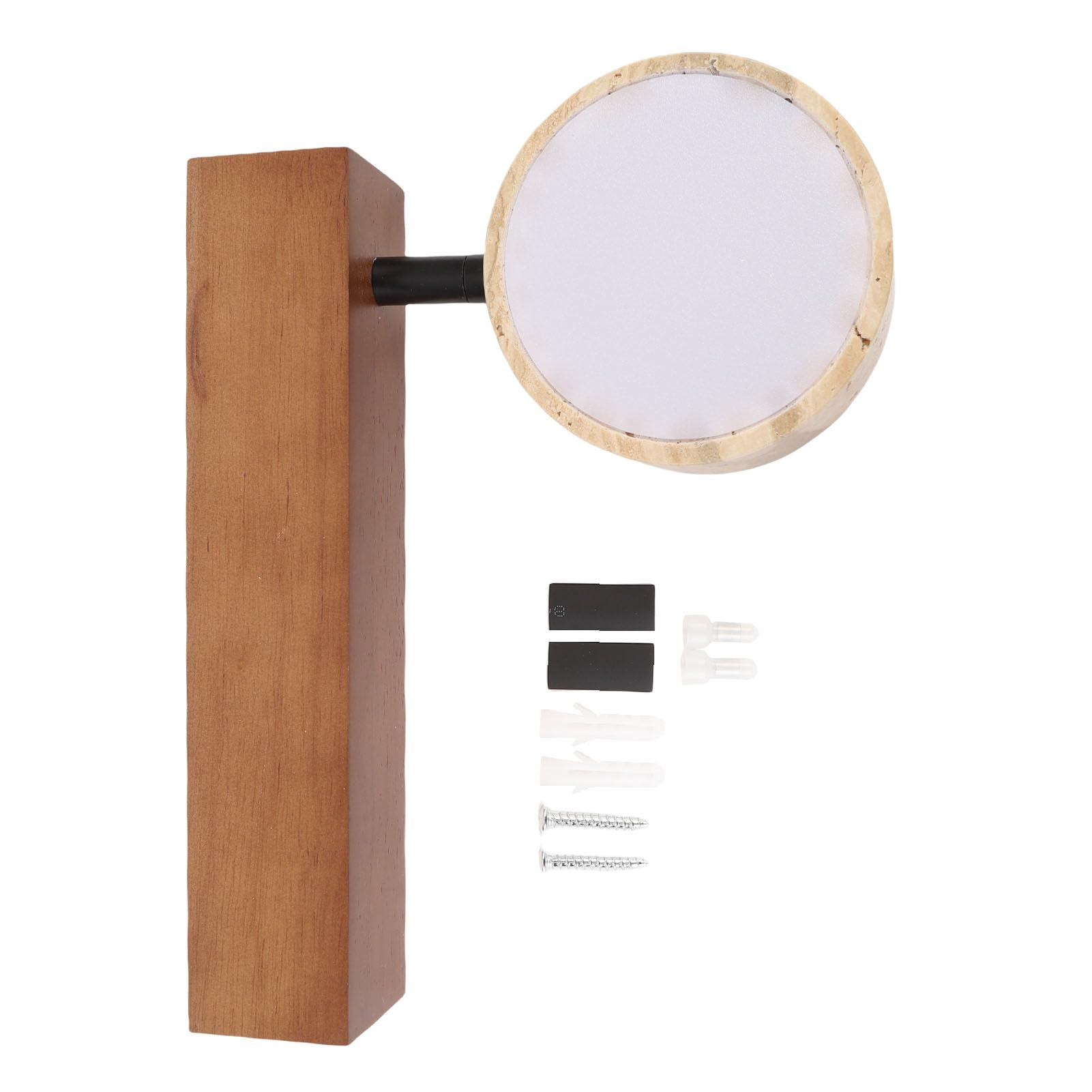 Sorandy LED Wandleuchte Rotations Warmlicht Wand Nachttischlampen Batteriebetriebene Lampe Leselampe Wandleuchten Wohndeko für Flur Schlafzimmer Wohnzimmer (Walnussfarbe)