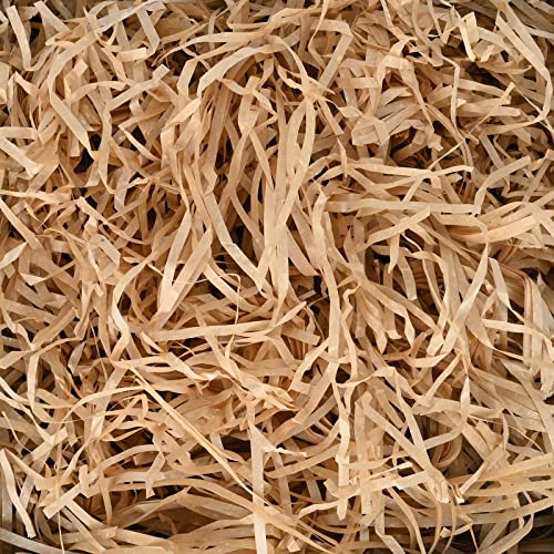 100g Khaki Shredded Tissue Paper for Gift Boxes Decoration Empty Gift Box Filling Paper Filler Paper for Valentines Day Christmas Birthday Gift Decorations DIY Gift Packaging