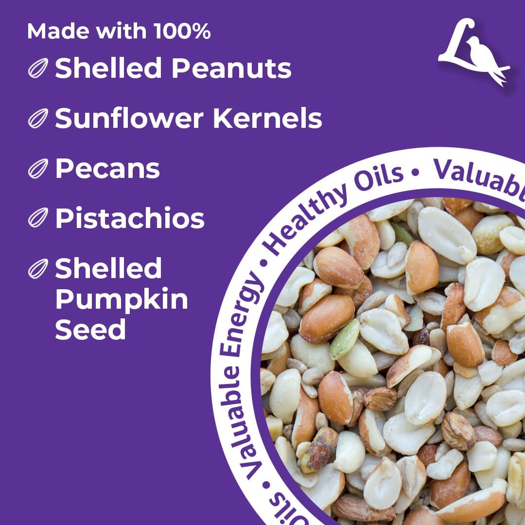 Lyric Delite Wild Bird Seed for Outside Feeders - No Waste Bird Food, Shell-Free Nuts & Seeds Mix, Attracts Buntings, Chickadees & Finches, 20 lb Bag