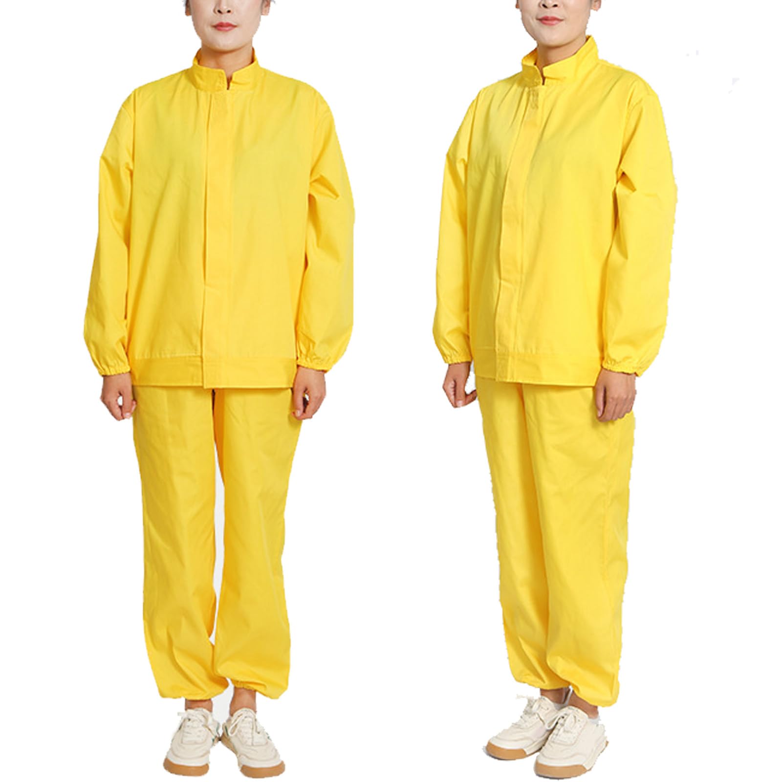 Combinaison À Manches Longues Fermeture À Glissière Combinaison De Travail, Vêtements De Travail Avec Poignet Élastique Et Poignets De Cheville, Chemise Et Pantalons