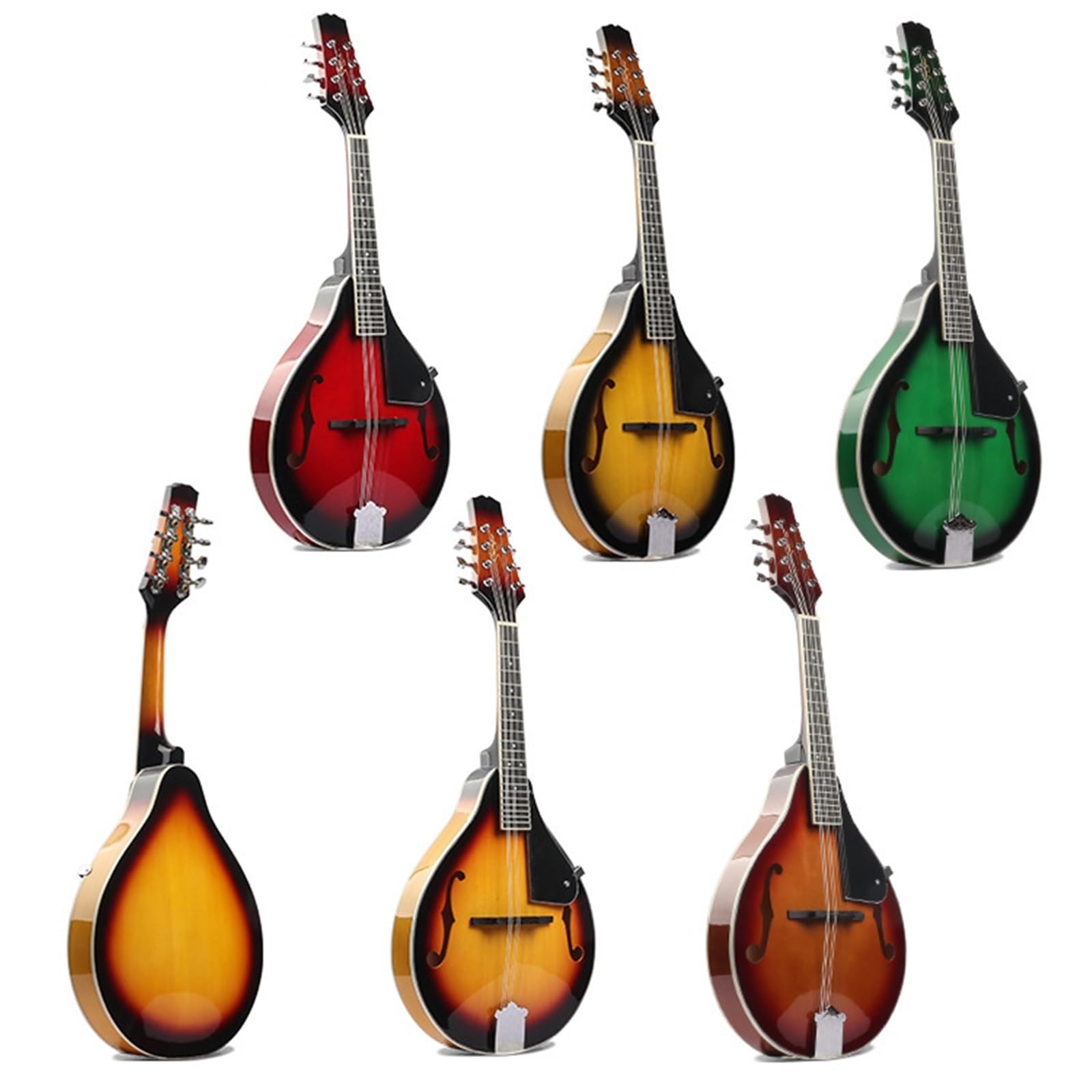 Instrumento Mandolina Mandolina Acústica De Cuatro Cuerdas Tilo Brillante Mandolina De Instrumento De Cuerda Con Agujero F De Cuerda De Acero Profesional(B)