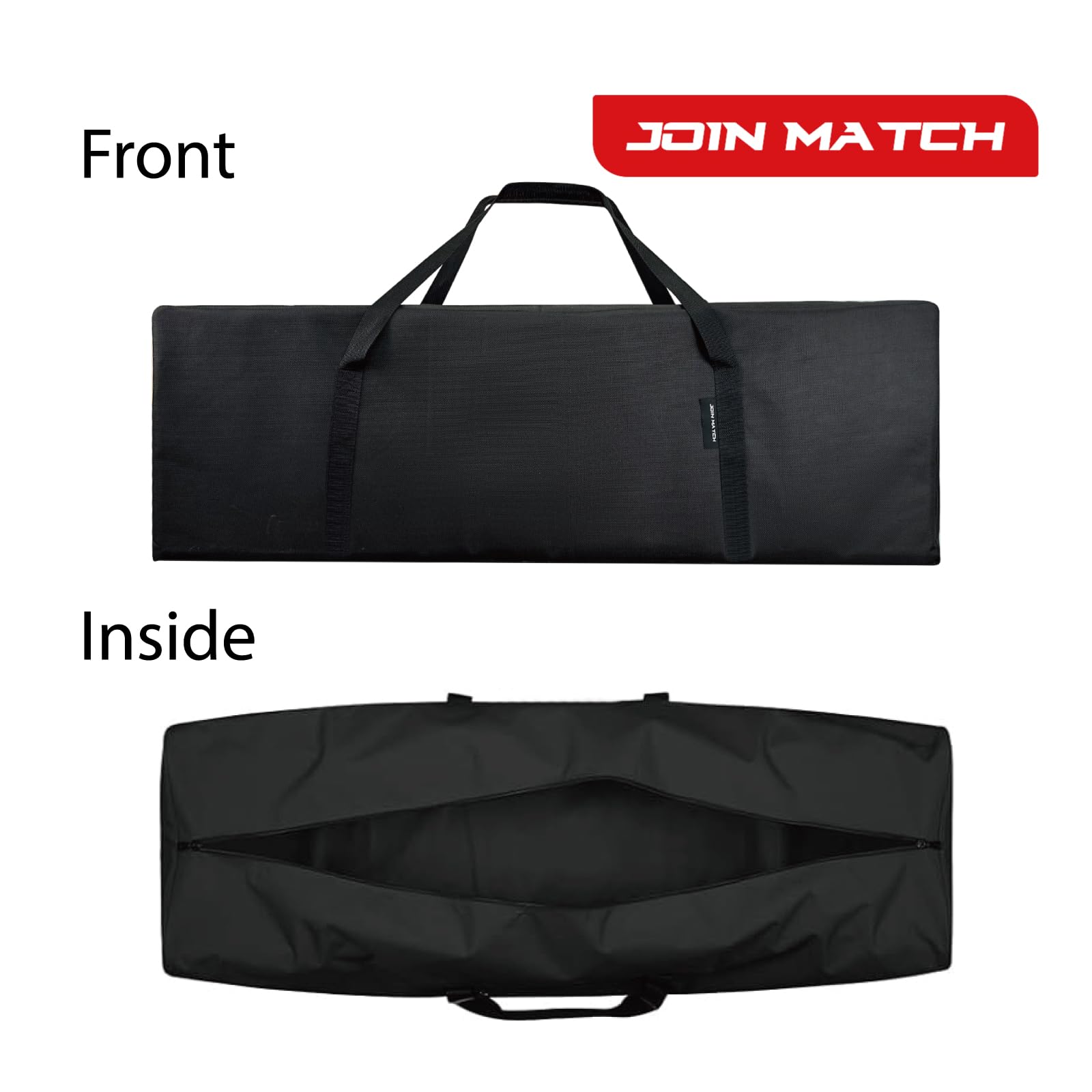 Grande borsone da viaggio, borsa sportiva grande con cerniera, robusta e resistente all'acqua, realizzata in resistente tessuto Oxford 600D per campeggio ed escursionismo., nero, 60inch