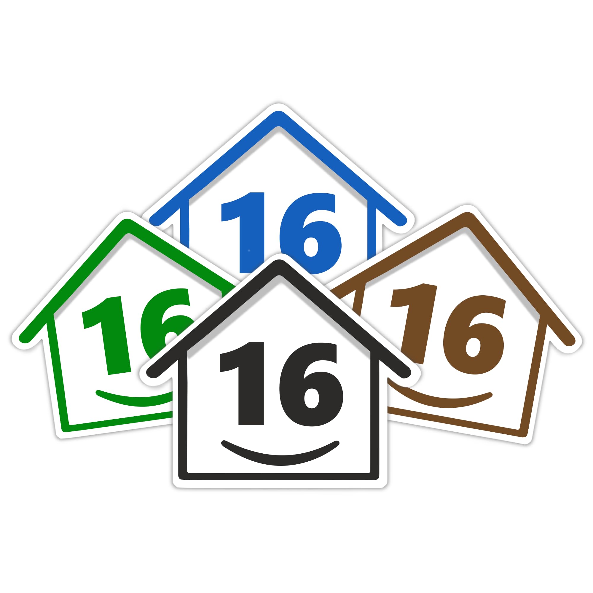 4 x Bin Numbers for Wheelie Bins, 1-99, 15cm ‘Happy House’ Colour Design Dustbin Stickers, Easy Application Stick On Number Stickers - Weatherproof Self Adhesive Vinyl – Blue, Black, Green, Brown (25) — view 42