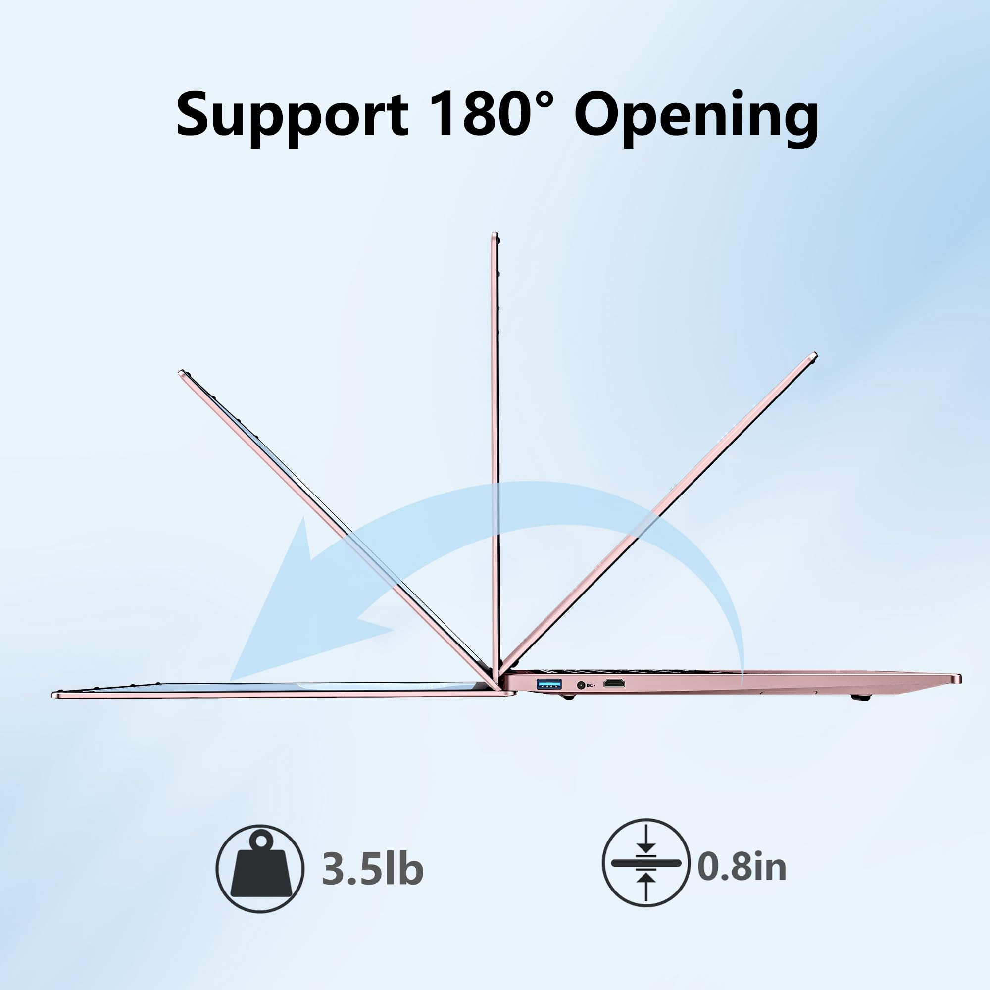 FUNYET 2025 PC Portatile 16'' Celeron N150 Core 3.6GHz Laptop 16 GB RAM 1 TB SSD Win 11 Pro 6000mAh Battery Notebook FHD 1920×1200 USB 3.0 BT 5.0 WIFI 5 Mini-HDMI Tastiera Retroilluminata-Oro Rosa