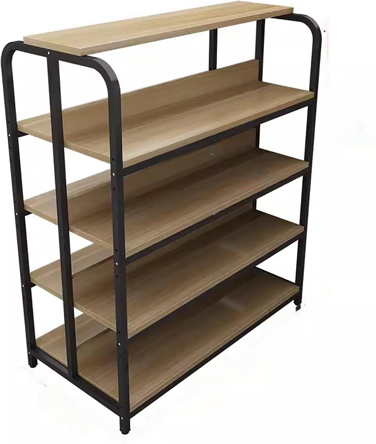 Supermarket Racks Display Stand,Commercial Retail Display Rack Stand 4 Tiers,Floor Standing Potato Chip Shelf,Strong Load-Bearing Capacity, Adjustable Shelves.(80 * 60 * 140cm)