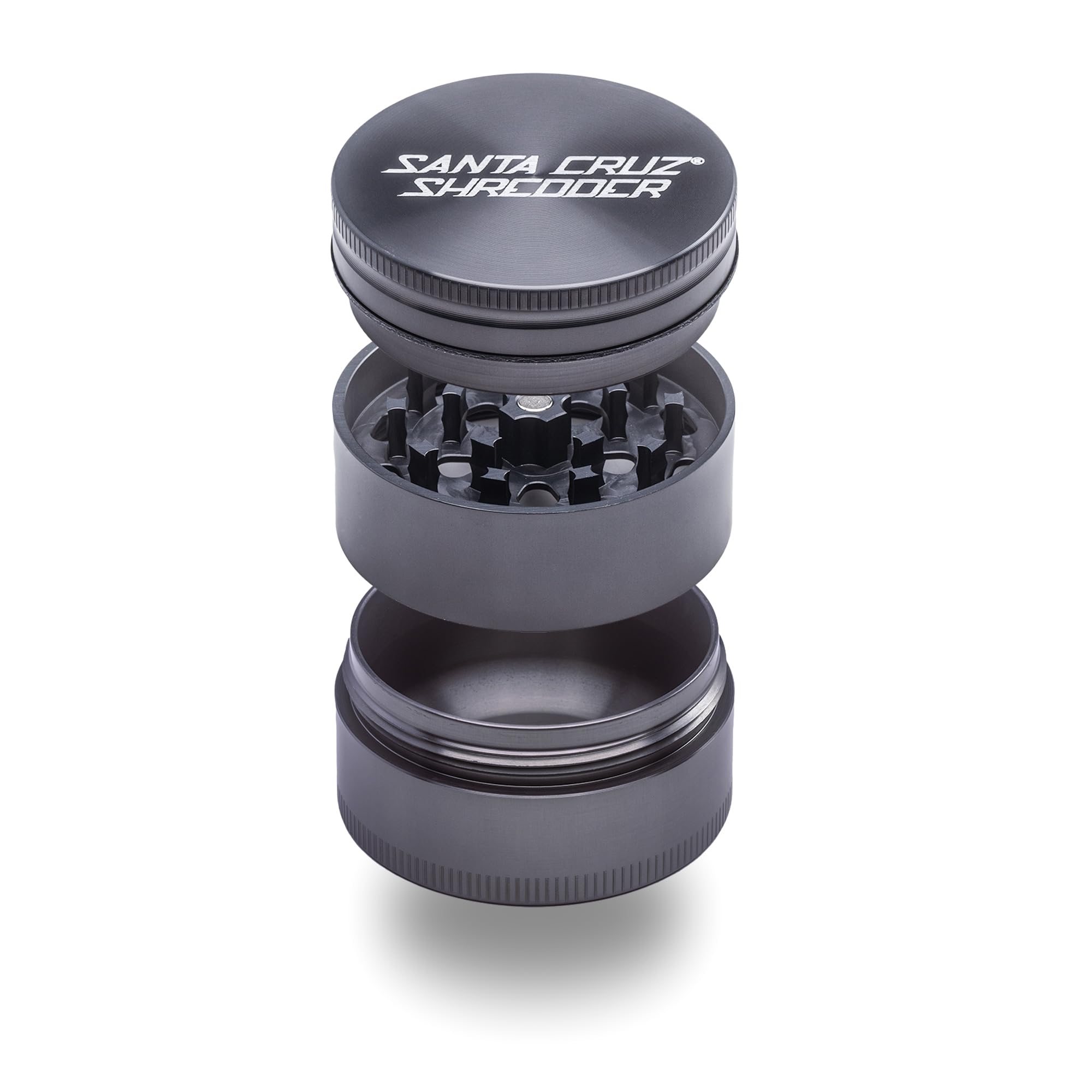 Santa Cruz Shredder Herb Grinder 3 Piece Medium 2 1/8" Superior Grip and Aluminium (Grey)